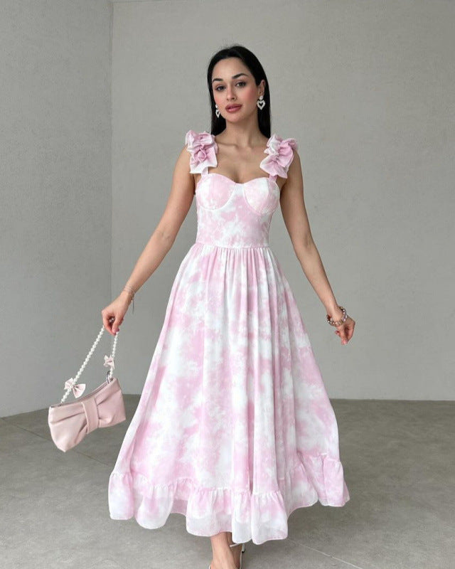 NADINE Ruffled Midi Dress