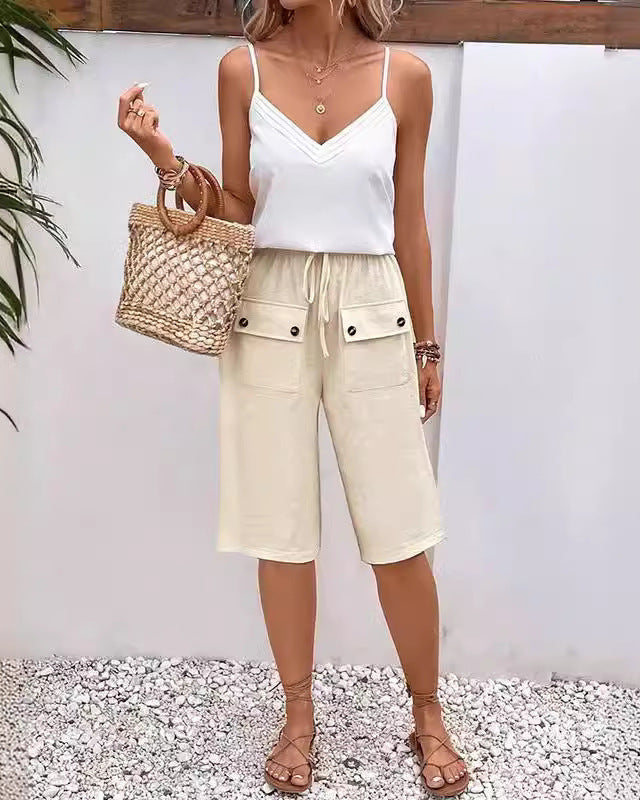 LINDA Pocket Button Shorts
