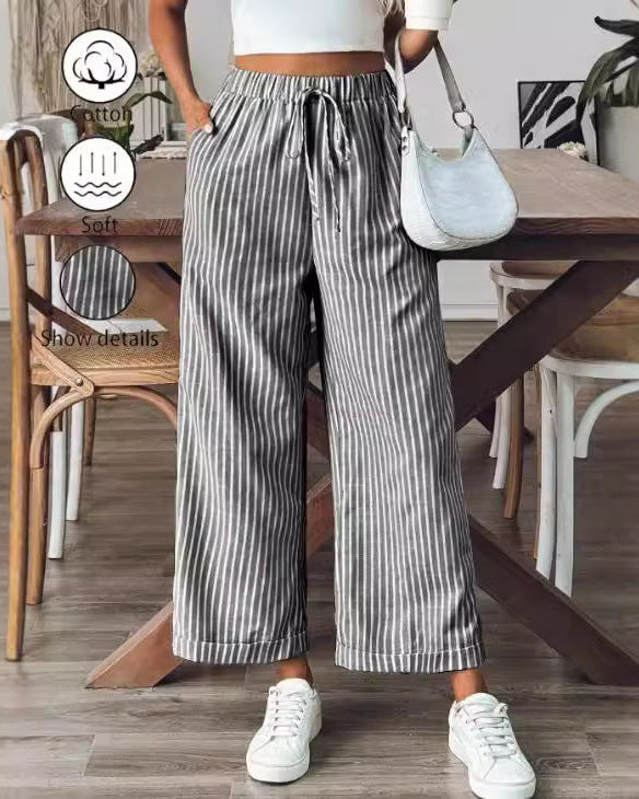 ALIA Striped Casual Pants
