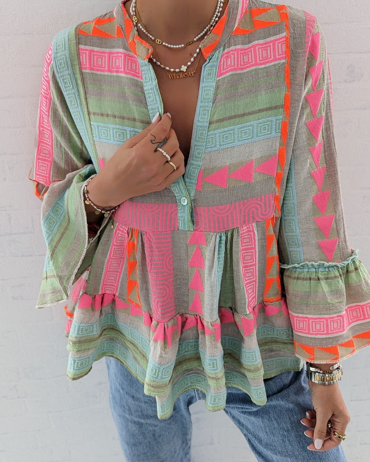 Tess Boho Printed Top