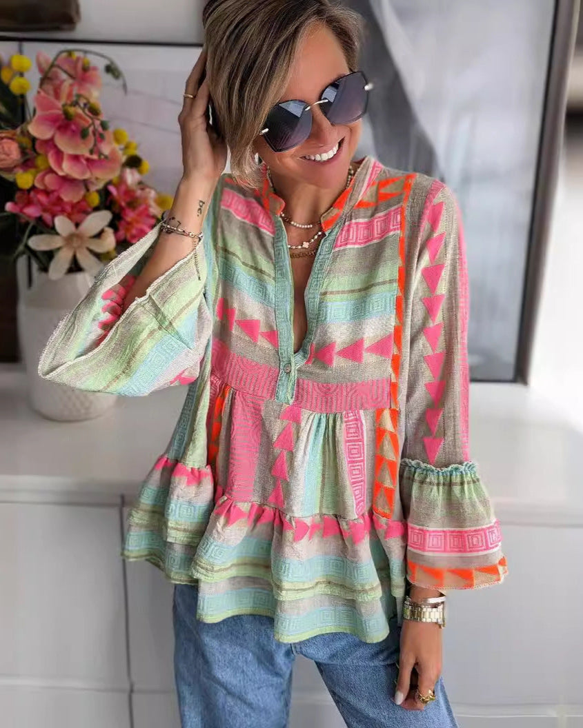 Tess Boho Printed Top