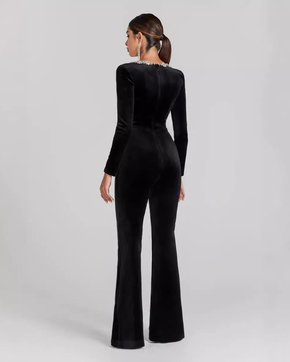 SOSANA Elegant Embellished Jumpsuit