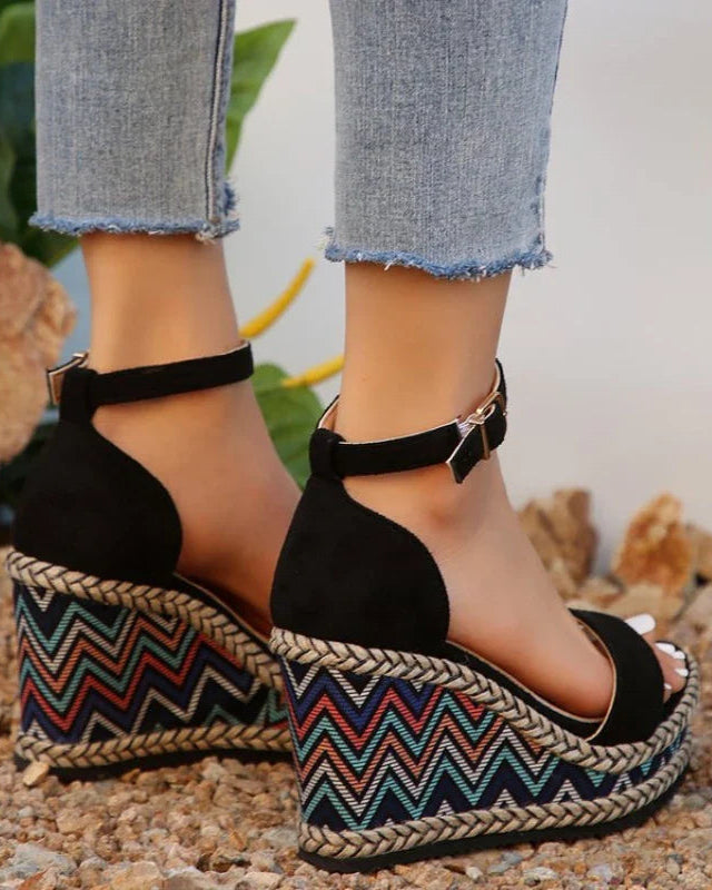 ZELINA  Boho Wedge Sandals