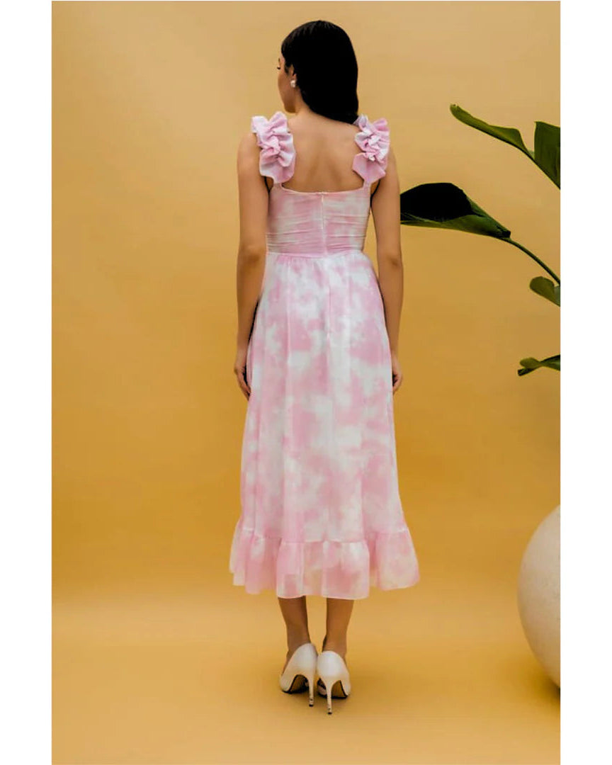 NADINE Ruffled Midi Dress