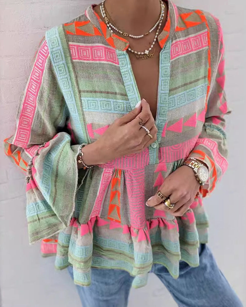 Tess Boho Printed Top
