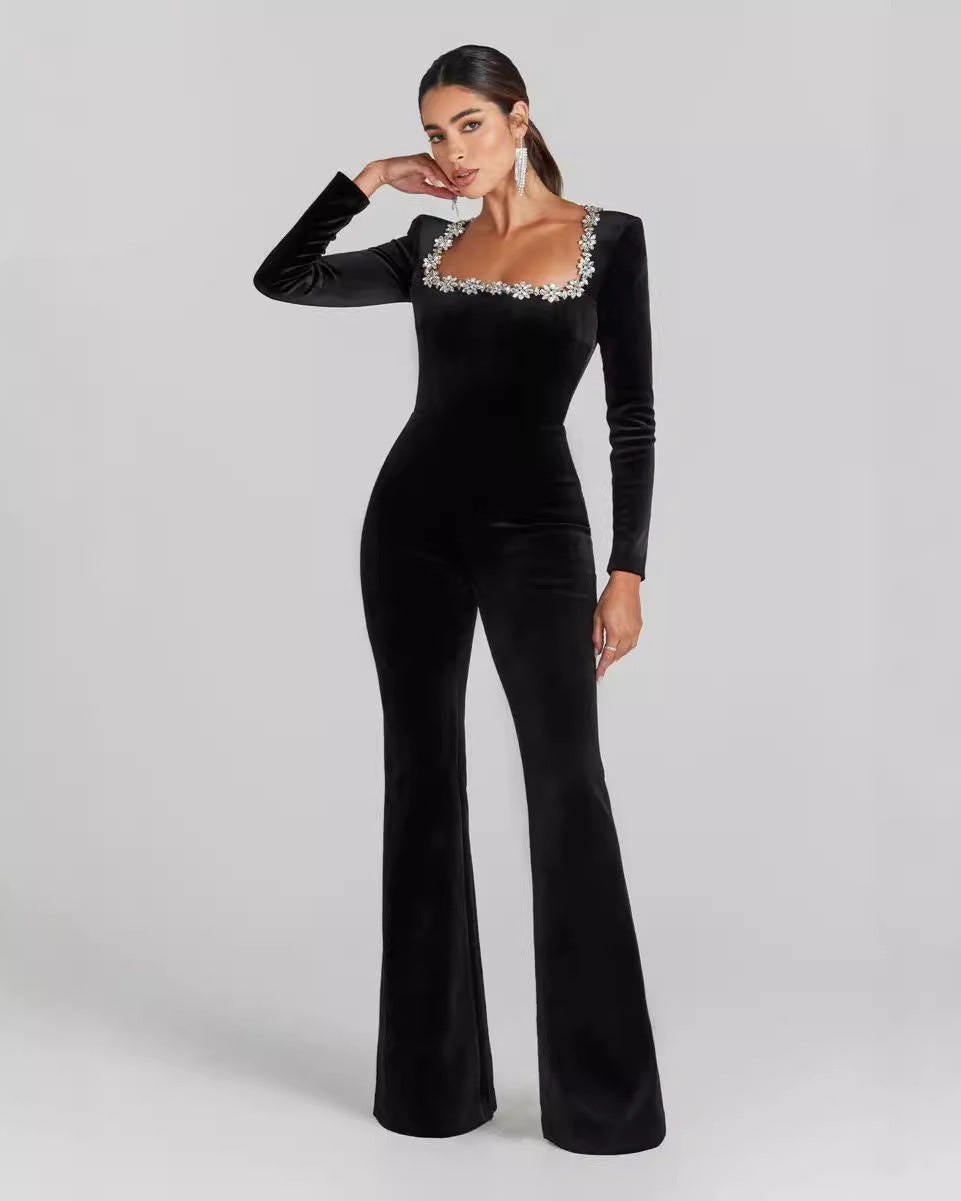SOSANA Elegant Embellished Jumpsuit