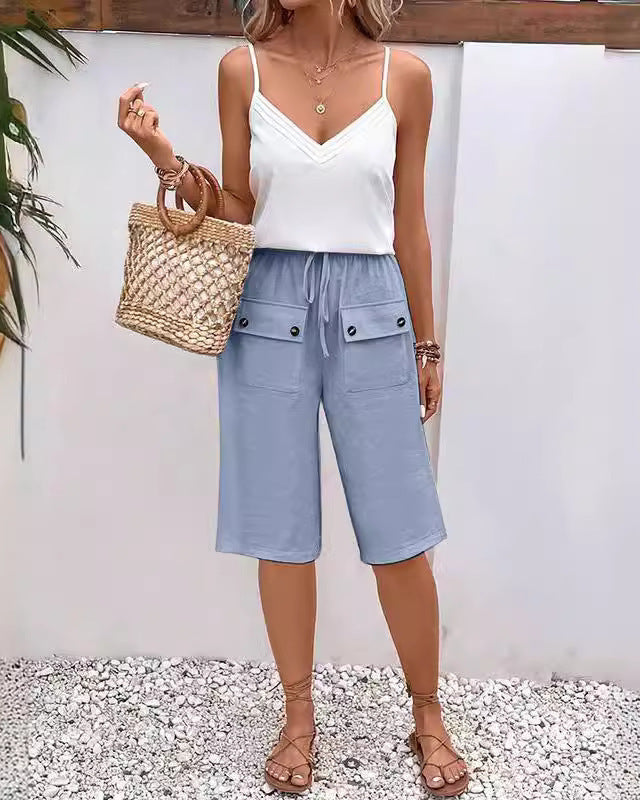 LINDA Pocket Button Shorts