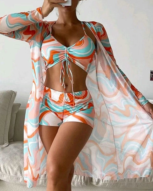 CAPRI High-Waist Bikini Set with Cover-Up