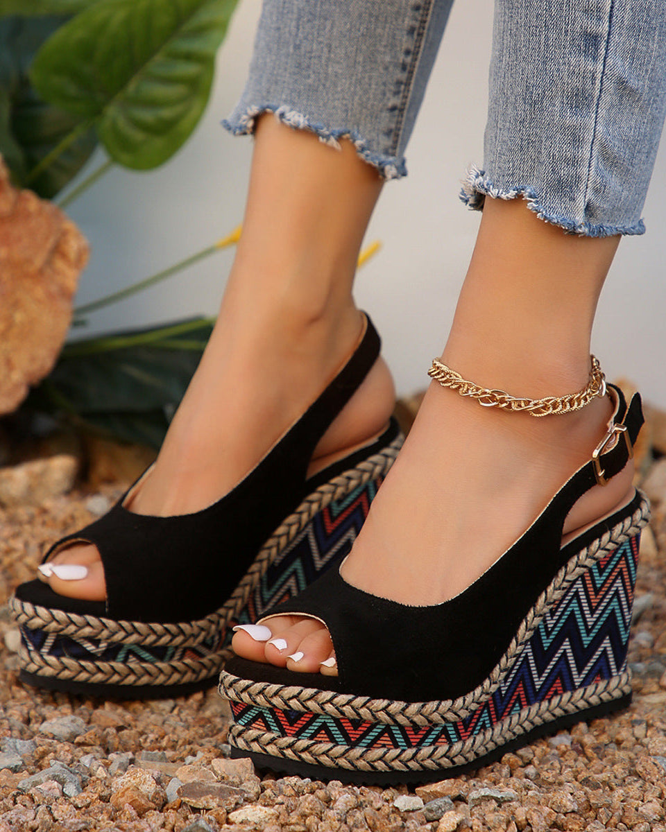 ZELINA  Boho Wedge Sandals