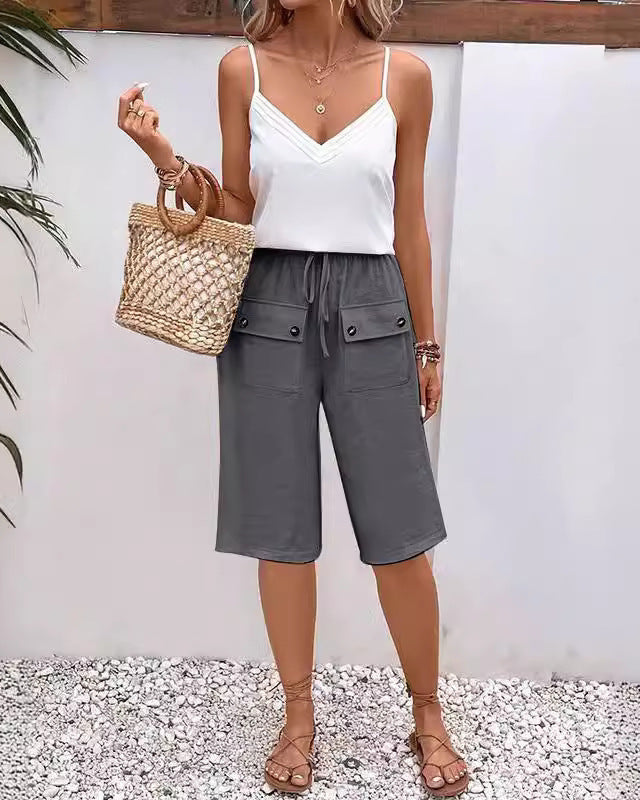 LINDA Pocket Button Shorts