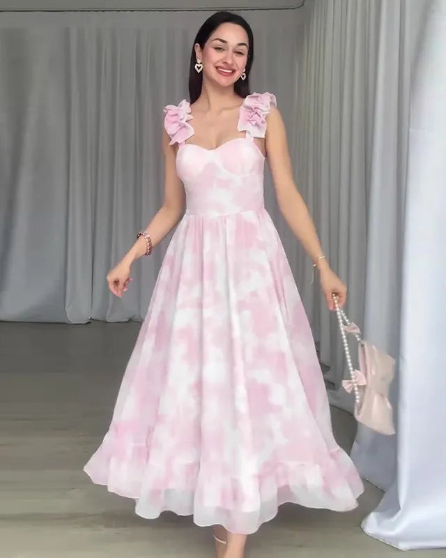 NADINE Ruffled Midi Dress