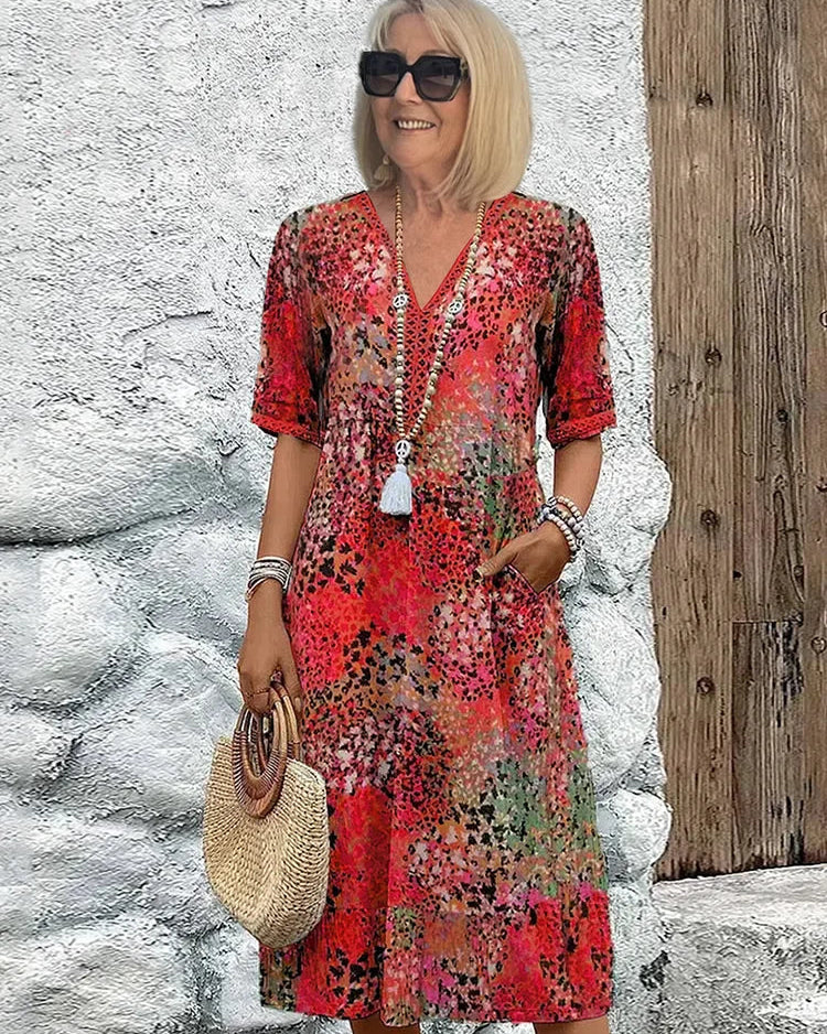 Casual Holiday Pocket Dress